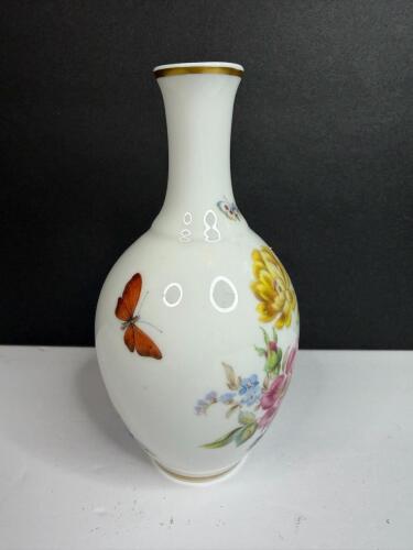 Limoges France Porcelain Vase Butterfly and Floral Motif