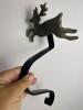 Three Reindeer Christmas Stocking Holders With Brushed Metal Finish - 2
