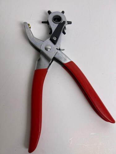 Rotary Leather Hole Punch Pliers with Red Handles