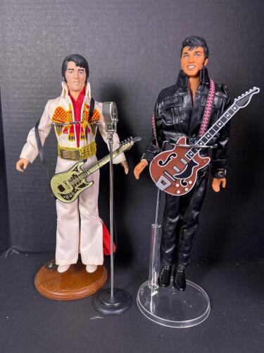 Elvis Presley Dolls in Iconic Stage Costumes with Guitars