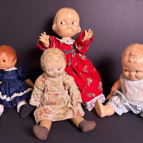 Vintage Composition and Cloth Dolls Assortment