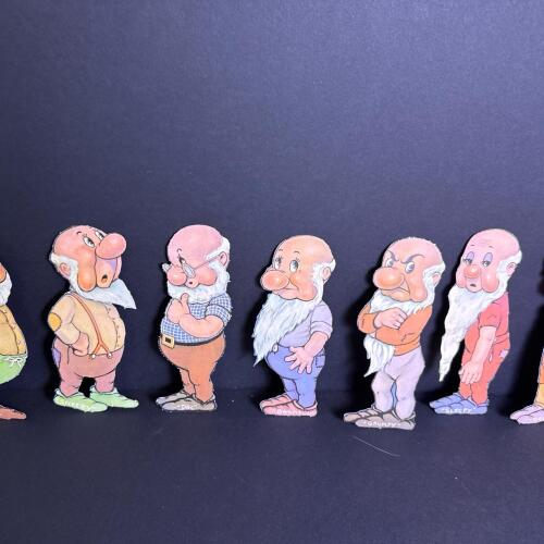 Vintage Snow White and Seven Dwarfs Paper Dolls with Outfits