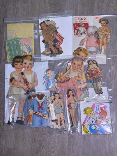 Vintage Paper Dolls and Outfits, Early to Mid-20th Century-Style