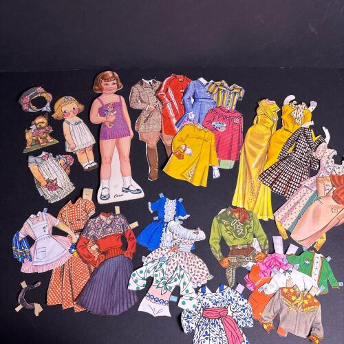 Vintage Paper Dolls with Clothes and Accessories