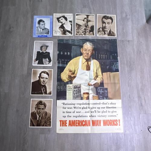 Vintage Movie Star Portraits and Kellogg&rsquo;s Wartime Poster