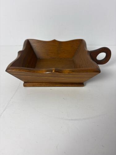 Small Wooden Handled Square Bowl