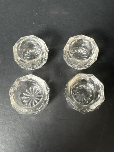 Four Cut Glass Open Salt Cellars