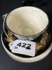 Assorted Saucers and Chrome-Overlay Teacup Set - 5