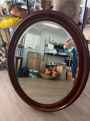 Bombay Company Oval Wall Mirror with Wood Frame
