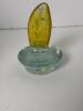 Blown Glass Bug Catcher Jar With Leaf Finial Lid, Pontil Mark - 5