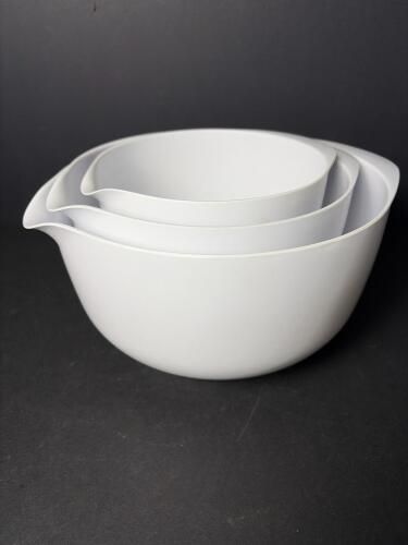 Three Rosti Denmark White Melamine Mixing Bowls