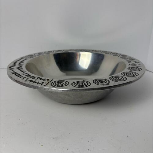 Wilton Armetale Metal Serving Bowl with Geometric Design