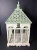 Decorative Wooden Birdcage With Lattice Metal Roof and Finial