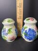Pair of Hand-Painted Floral Ceramic Shakers by Cape Cod Artist - 2