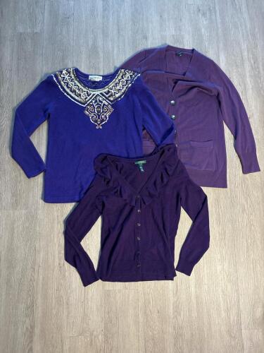 Trio of Women's Sweaters - Silk, Cashmere, Merino Wool