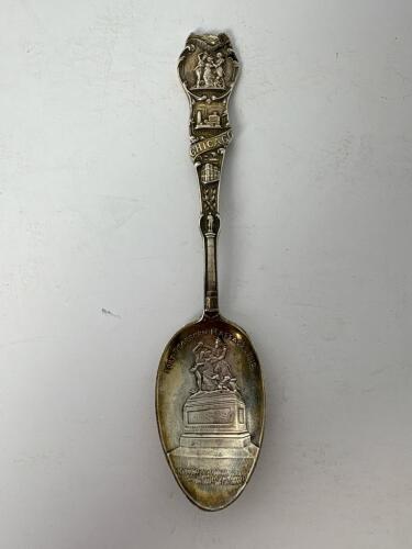 Sterling Fort Dearborn Massacre Chicago Souvenir Spoon