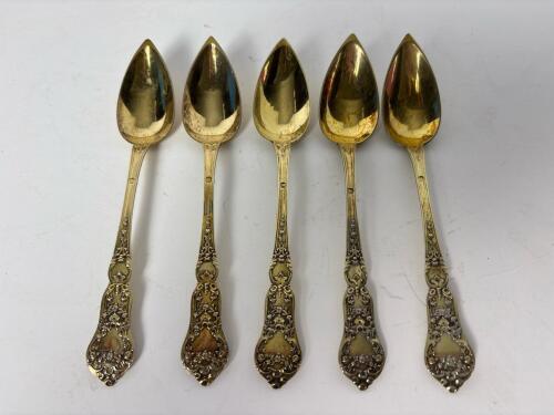 Gold-Tone Ornate Floral Spoons in Baroque-Style