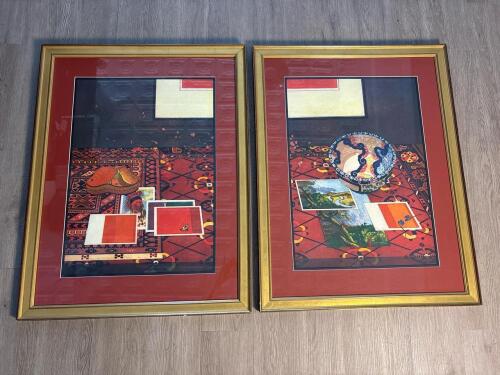 Pair of 33"x 25" Framed Katja Oxman Limited Edition Prints