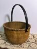 Handwoven Baskets with Wood Bases and Swing Handles - 8