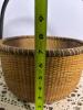 Handwoven Baskets with Wood Bases and Swing Handles - 12