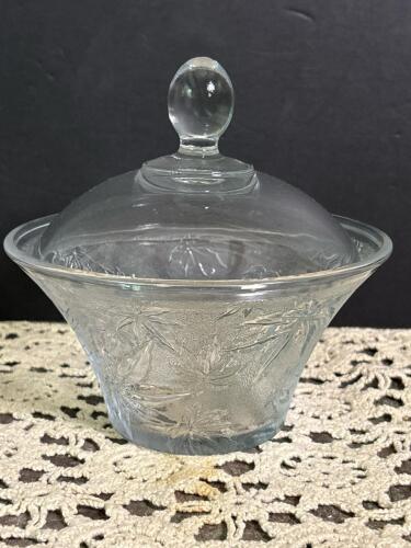 Pressed Glass Sugar Bowl With Lid