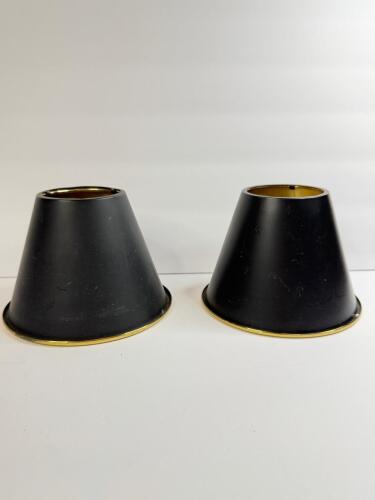 Small Pair of Brass MCM Lamp Shades