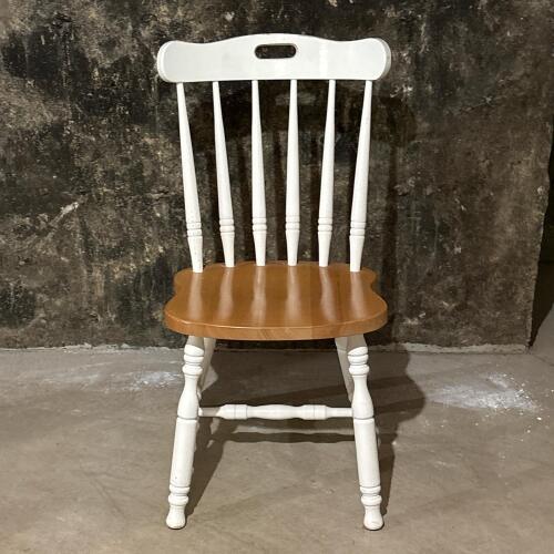 Wooden Side Chair With Painted Spindle Back
