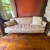 Hickory Chair Floral Upholstered Wood-Framed Sofa with Two Accent Pillows