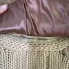 Beige Cable Knit Belted Cardigan with Faux Fur Collar - 4