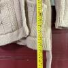 Beige Cable Knit Belted Cardigan with Faux Fur Collar - 9