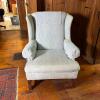 Upholstered Wingback Armchair with Accent Pillow - 2