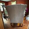 Upholstered Wingback Armchair with Accent Pillow - 4