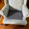 Upholstered Wingback Armchair with Accent Pillow - 9