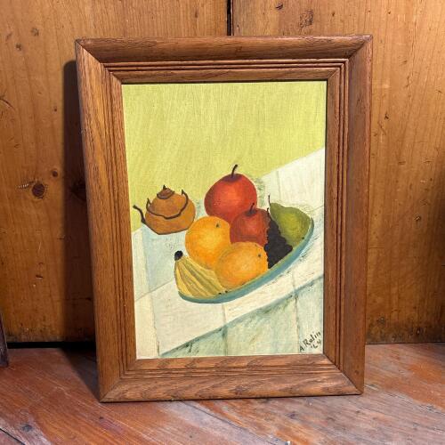 13" x 17" Signed Framed Fruit Still Life Wall Art