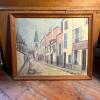 32.5" x 26.75" Framed Textured Paris Street Scene After Maurice Utrillo