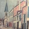 32.5" x 26.75" Framed Textured Paris Street Scene After Maurice Utrillo - 5