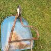 Blue Metal Wheelbarrow with Single Pneumatic Tire - 7
