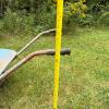 Blue Metal Wheelbarrow with Single Pneumatic Tire - 9