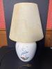 Porcelain Table Lamp with Hand-Painted Bird and Floral Motif