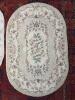 Pair of Oval Floral Hooked Rugs, Pastel and Beige - 4