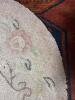 Pair of Oval Floral Hooked Rugs, Pastel and Beige - 5