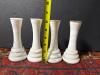 Milk Glass Vases with Ribbed Base, Set of Four - 2