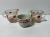 Sterling China Child's Sugar Bowl with Glass Creamer and Sugar