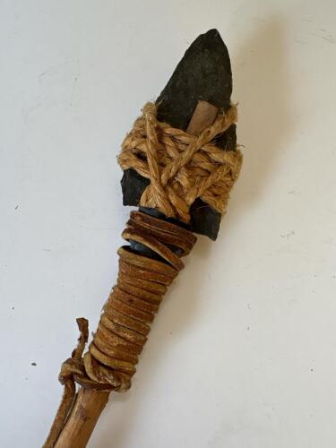 Primitive Stone-Tipped Spear with Wrapped Handle
