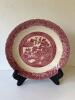 Hampton Ivory Old Willow Red Transferware Plate