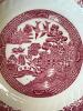 Hampton Ivory Old Willow Red Transferware Plate - 3