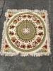 Floral Velvet Medallion Square Fringe Throw
