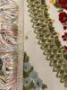 Floral Velvet Medallion Square Fringe Throw - 6