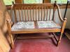 Wooden Spindle-Back Settee With Tapestry Cushions