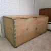 Wood Storage Chest with Hinged Lid and Metal Handles